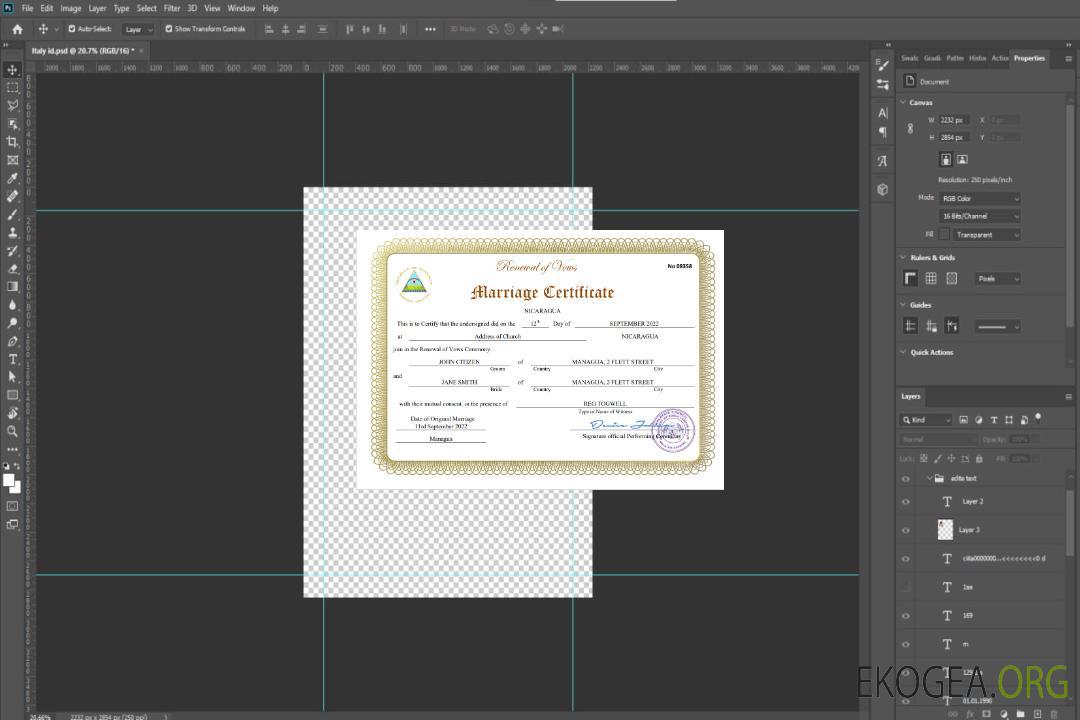Modèle Word et PDF de certificat de mariage au Nicaragua template Modèle Word et PDF de certificat de mariage au Nicaragua template